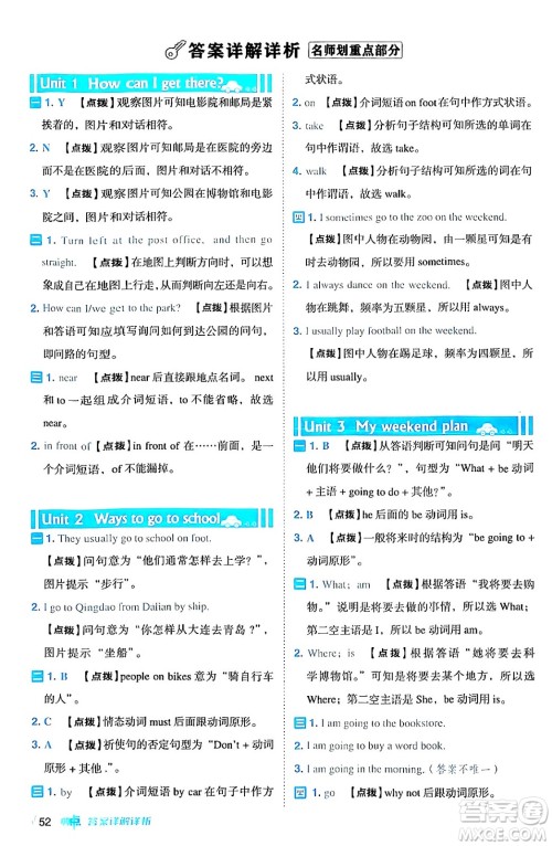 吉林教育出版社2024年秋综合应用创新题典中点六年级英语上册人教PEP版三起点答案 吉林教育出版社2024年秋综合应用创新题典中点六年级英语上册人教PEP版三起点答案