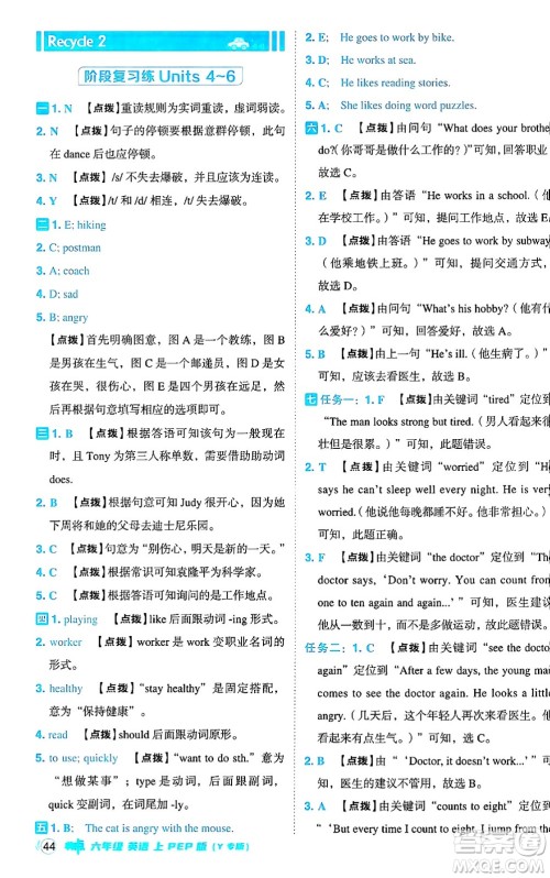 陕西师范大学出版总社有限公司2024年秋综合应用创新题典中点六年级英语上册人教PEP版河南专版答案 陕西师范大学出版总社有限公司2024年秋综合应用创新题典中点六年级英语上册人教PEP版河南专版答案