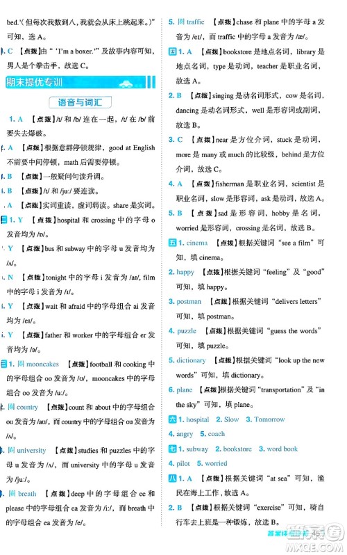 陕西师范大学出版总社有限公司2024年秋综合应用创新题典中点六年级英语上册人教PEP版河南专版答案