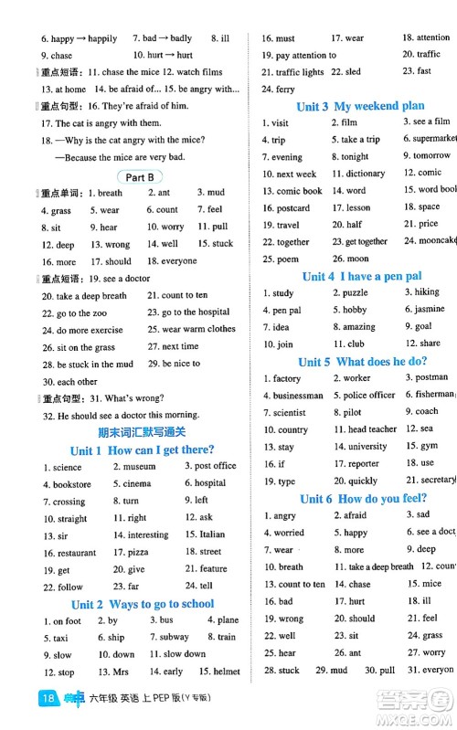 陕西师范大学出版总社有限公司2024年秋综合应用创新题典中点六年级英语上册人教PEP版河南专版答案 陕西师范大学出版总社有限公司2024年秋综合应用创新题典中点六年级英语上册人教PEP版河南专版答案