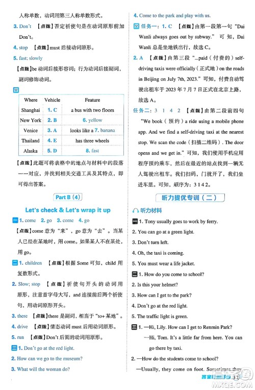 陕西师范大学出版总社有限公司2024年秋综合应用创新题典中点六年级英语上册人教PEP版吉林专版三起点答案 陕西师范大学出版总社有限公司2024年秋综合应用创新题典中点六年级英语上册人教PEP版吉林专版三起点答案