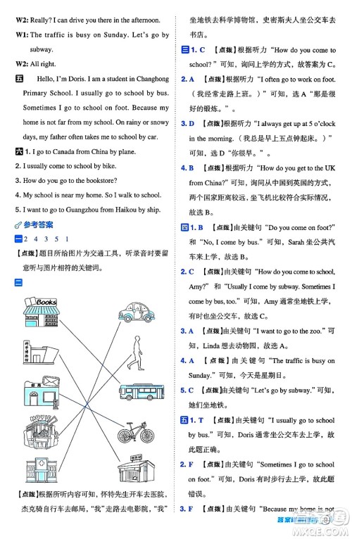 陕西师范大学出版总社有限公司2024年秋综合应用创新题典中点六年级英语上册人教PEP版吉林专版三起点答案