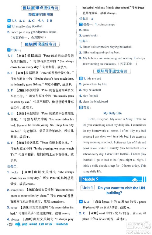 山西教育出版社2024年秋综合应用创新题典中点六年级英语上册外研版一起点答案 山西教育出版社2024年秋综合应用创新题典中点六年级英语上册外研版一起点答案