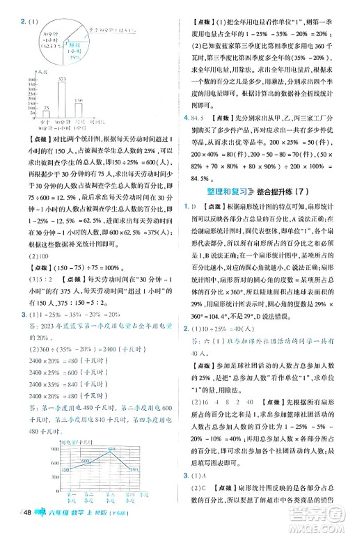 陕西师范大学出版总社有限公司2024年秋综合应用创新题典中点六年级数学上册人教版湖北专版答案