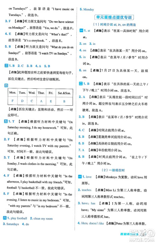 陕西师范大学出版总社有限公司2024年秋综合应用创新题典中点五年级英语上册人教PEP版答案