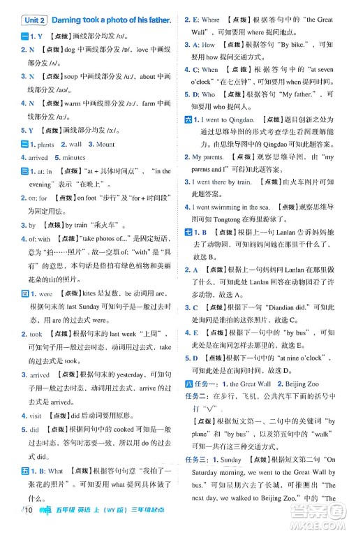 吉林教育出版社2024年秋综合应用创新题典中点五年级英语上册外研版三起点答案 吉林教育出版社2024年秋综合应用创新题典中点五年级英语上册外研版三起点答案