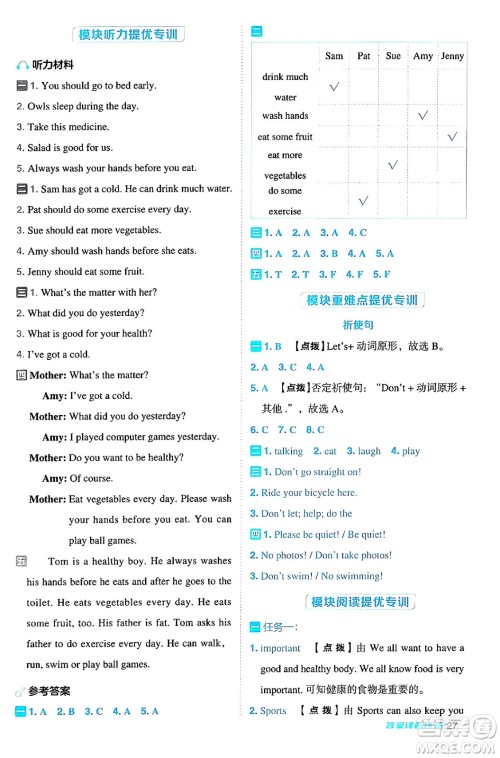 吉林教育出版社2024年秋综合应用创新题典中点四年级英语上册外研版三起点答案