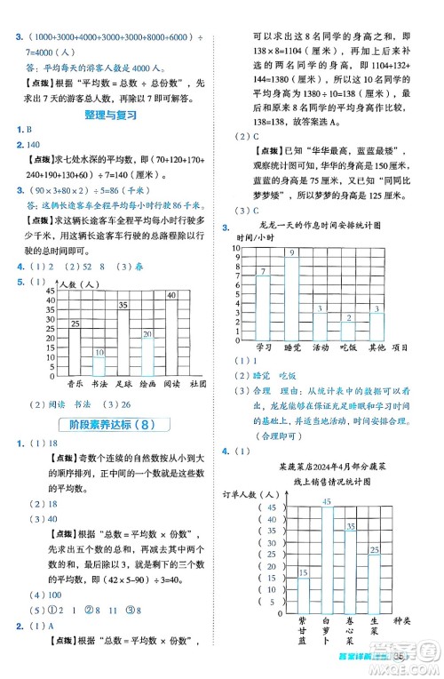 吉林教育出版社2024年秋综合应用创新题典中点四年级数学上册冀教版答案