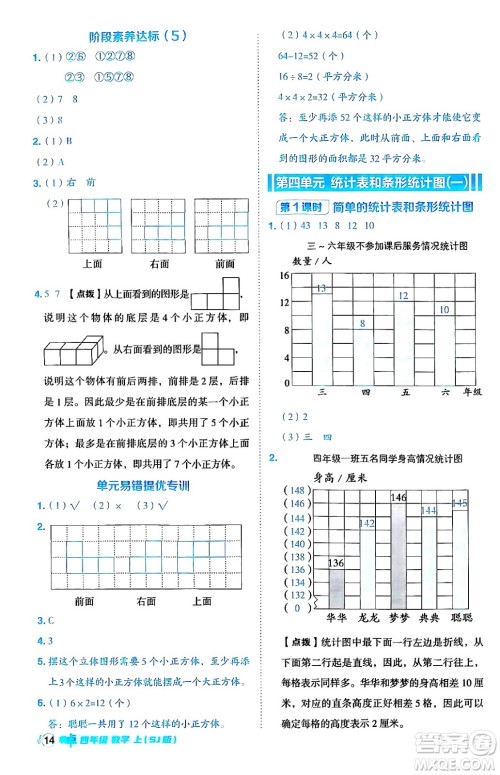 吉林教育出版社2024年秋综合应用创新题典中点四年级数学上册苏教版答案