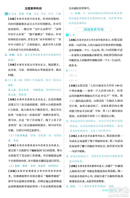 陕西师范大学出版总社有限公司2024年秋综合应用创新题典中点四年级语文上册人教版湖北专版答案 陕西师范大学出版总社有限公司2024年秋综合应用创新题典中点四年级语文上册人教版湖北专版答案