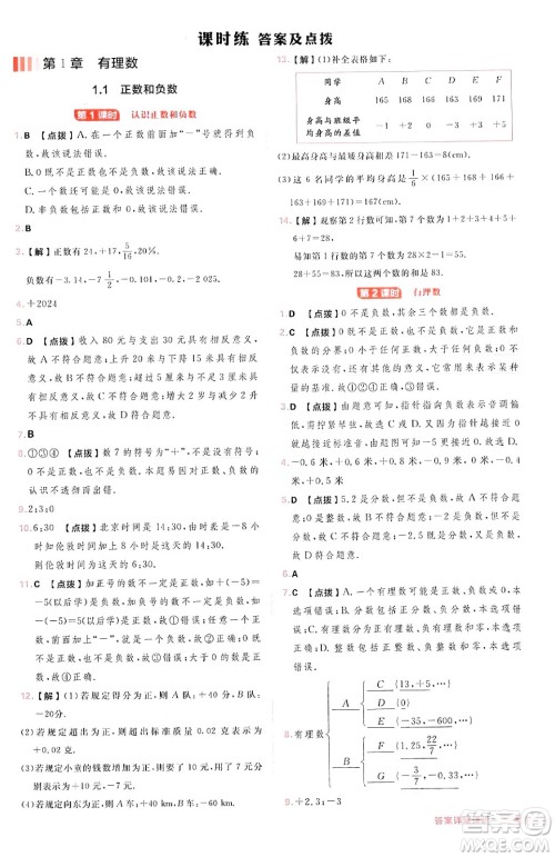 安徽教育出版社2024年秋综合应用创新题典中点七年级数学上册沪科版安徽专版答案 安徽教育出版社2024年秋综合应用创新题典中点七年级数学上册沪科版安徽专版答案