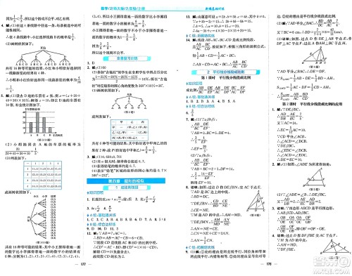 安徽教育出版社2024年秋新编基础训练九年级数学上册北师大版答案