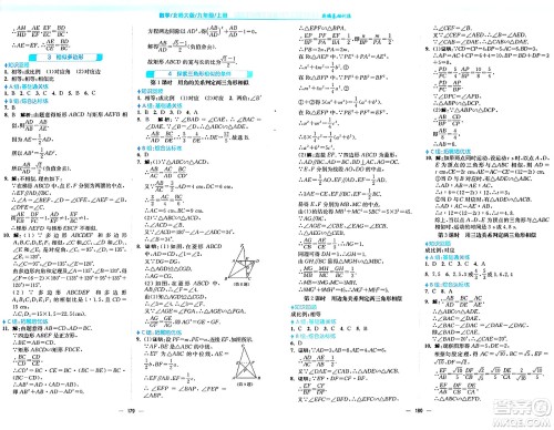 安徽教育出版社2024年秋新编基础训练九年级数学上册北师大版答案