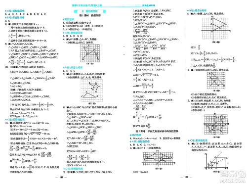 安徽教育出版社2024年秋新编基础训练九年级数学上册北师大版答案