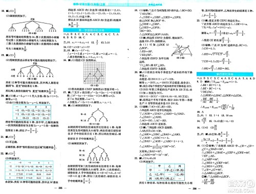 安徽教育出版社2024年秋新编基础训练九年级数学上册北师大版答案