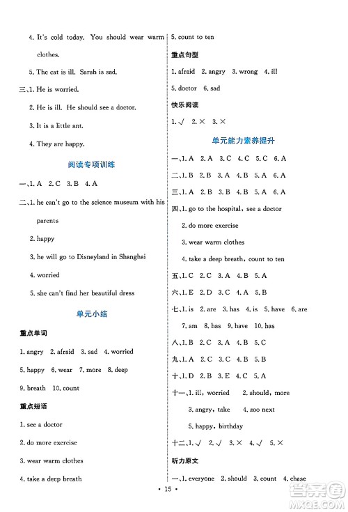 人民教育出版社2024年秋能力培养与测试六年级英语上册人教PEP版答案 人民教育出版社2024年秋能力培养与测试六年级英语上册人教PEP版答案