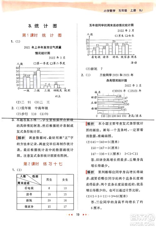 首都师范大学出版社2024年秋53天天练五年级数学上册北京版答案