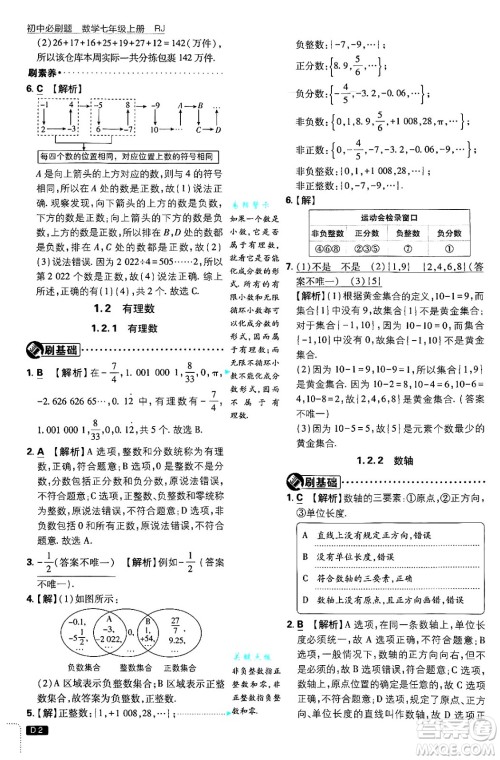 开明出版社2025届初中必刷题拔尖提优训练七年级数学上册人教版答案