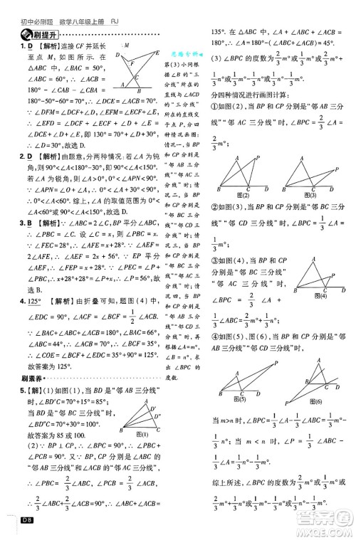 开明出版社2025届初中必刷题拔尖提优训练八年级数学上册人教版答案 开明出版社2025届初中必刷题拔尖提优训练八年级数学上册人教版答案