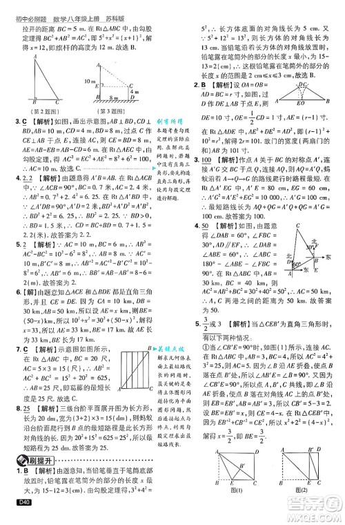 开明出版社2025届初中必刷题拔尖提优训练八年级数学上册苏科版答案