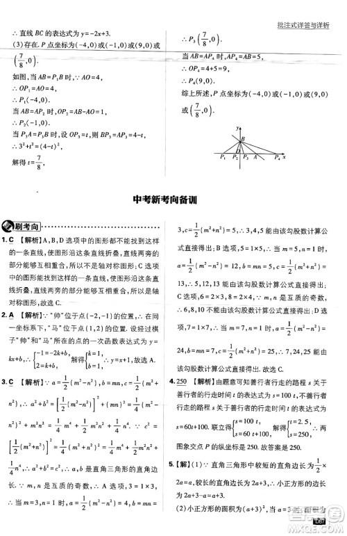 开明出版社2025届初中必刷题拔尖提优训练八年级数学上册浙教版浙江专版答案