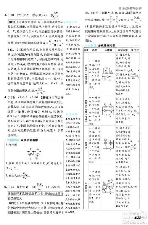 开明出版社2025届初中必刷题拔尖提优训练九年级物理上册沪科版答案