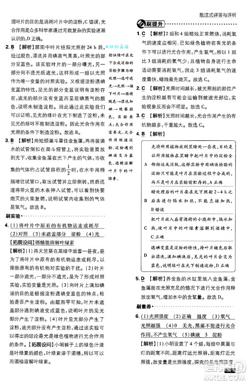 开明出版社2025届初中必刷题拔尖提优训练七年级生物上册北师大版答案 开明出版社2025届初中必刷题拔尖提优训练七年级生物上册北师大版答案