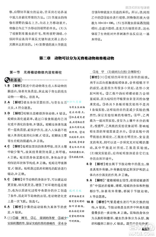 开明出版社2025届初中必刷题拔尖提优训练七年级生物上册济南版答案 开明出版社2025届初中必刷题拔尖提优训练七年级生物上册济南版答案