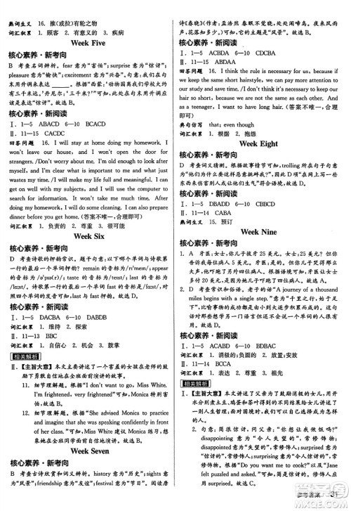 阳光出版社2024秋全品作业本九年级英语上册外研版答案 阳光出版社2024秋全品作业本九年级英语上册外研版答案