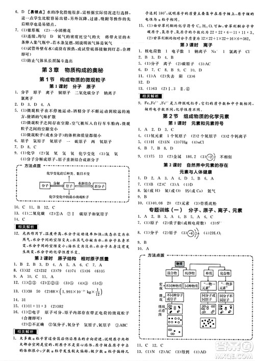 北京时代华文书局2024秋全品作业本九年级化学上册沪教版答案