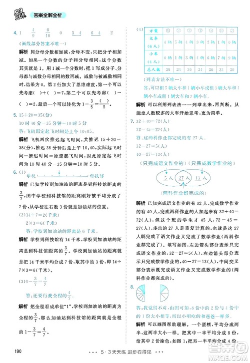 山东画报出版社2024年秋53天天练三年级数学上册人教版答案