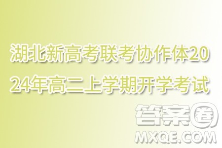 湖北新高考联考协作体2024年高二上学期开学考试数学试题答案