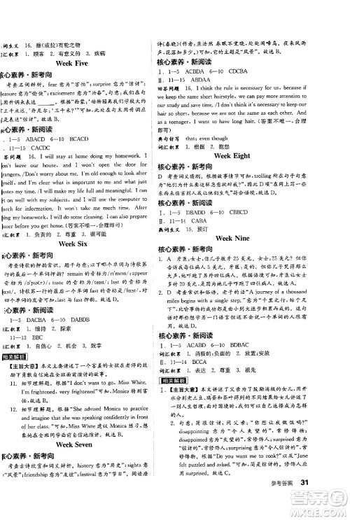 阳光出版社2024年秋全品学练考九年级英语上册外研版答案 阳光出版社2024年秋全品学练考九年级英语上册外研版答案