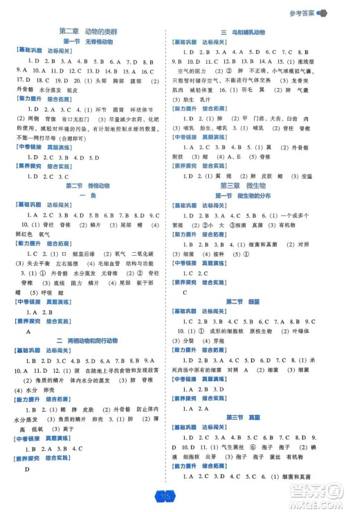辽海出版社2024年秋新课程能力培养七年级生物上册人教版答案 辽海出版社2024年秋新课程能力培养七年级生物上册人教版答案