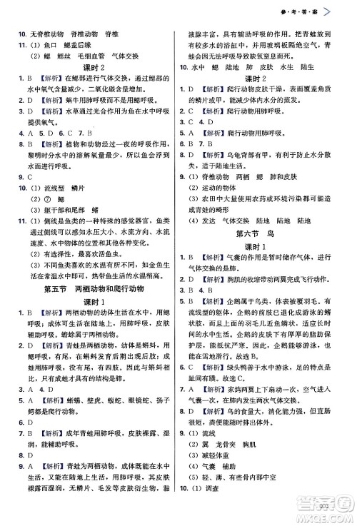 天津教育出版社2024年秋学习质量监测八年级生物上册人教版答案 天津教育出版社2024年秋学习质量监测八年级生物上册人教版答案