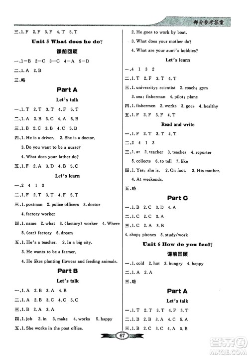 人民教育出版社2024年秋同步导学与优化训练六年级英语上册人教PEP版答案 人民教育出版社2024年秋同步导学与优化训练六年级英语上册人教PEP版答案