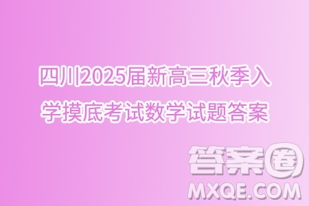 四川2025届新高三秋季入学摸底考试数学试题答案