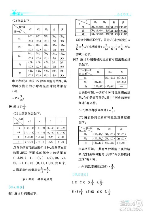陕西师范大学出版总社有限公司2024年秋绩优学案九年级数学上册北师大版答案 陕西师范大学出版总社有限公司2024年秋绩优学案九年级数学上册北师大版答案