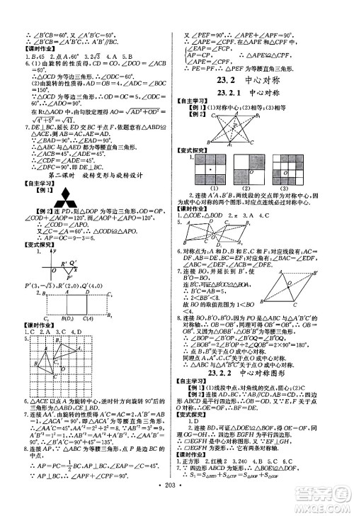 长江少年儿童出版社2025年秋长江全能学案同步练习册九年级数学全一册人教版答案