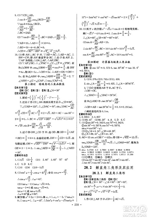 长江少年儿童出版社2025年秋长江全能学案同步练习册九年级数学全一册人教版答案