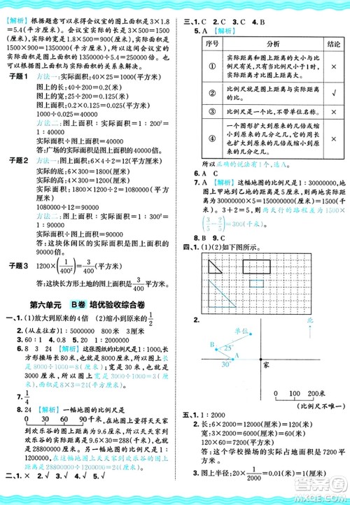 江西人民出版社2024年秋王朝霞培优100分六年级数学上册冀教版答案