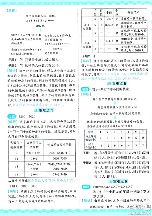 江西人民出版社2024年秋王朝霞培优100分四年级数学上册冀教版答案 江西人民出版社2024年秋王朝霞培优100分四年级数学上册冀教版答案