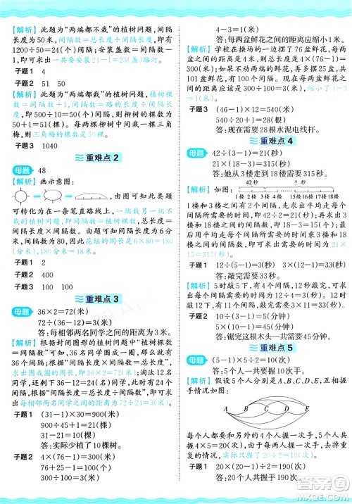 江西人民出版社2024年秋王朝霞培优100分四年级数学上册冀教版答案