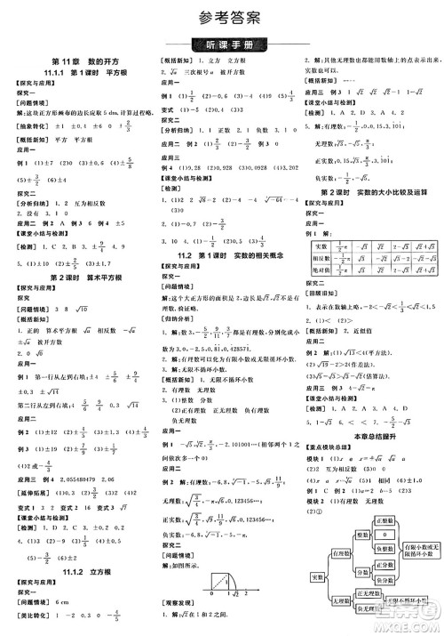 阳光出版社2024年秋全品学练考八年级数学上册华师版答案