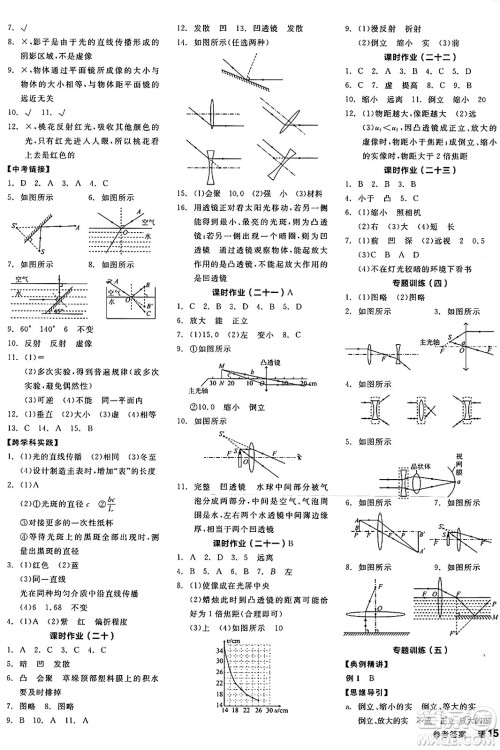 阳光出版社2024年秋全品学练考八年级物理上册北师大版答案