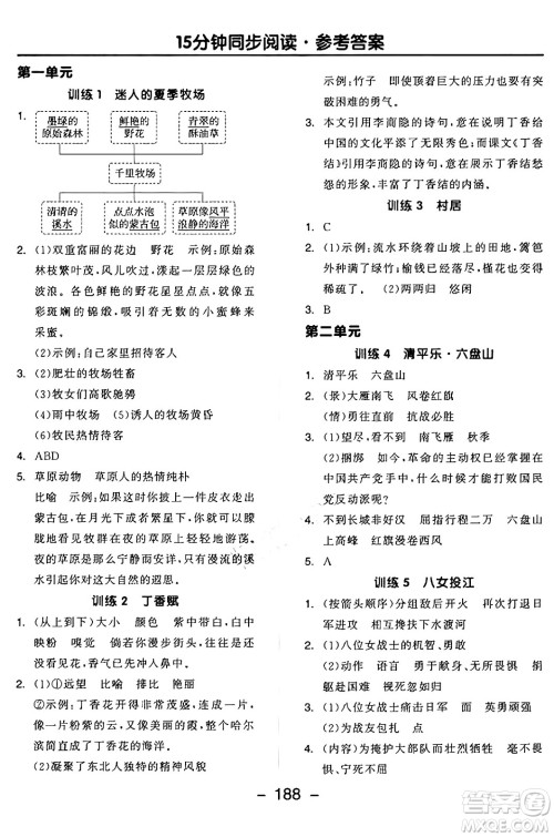 开明出版社2024年秋全品学练考六年级语文上册人教版答案 开明出版社2024年秋全品学练考六年级语文上册人教版答案