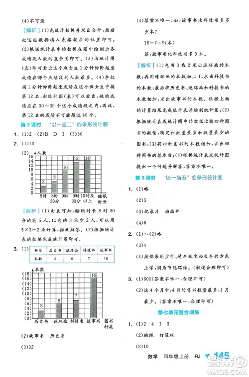 开明出版社2024年秋全品学练考四年级数学上册人教版答案