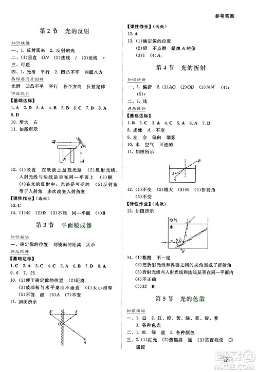 湖南教育出版社2024年秋学法大视野八年级物理上册人教版答案