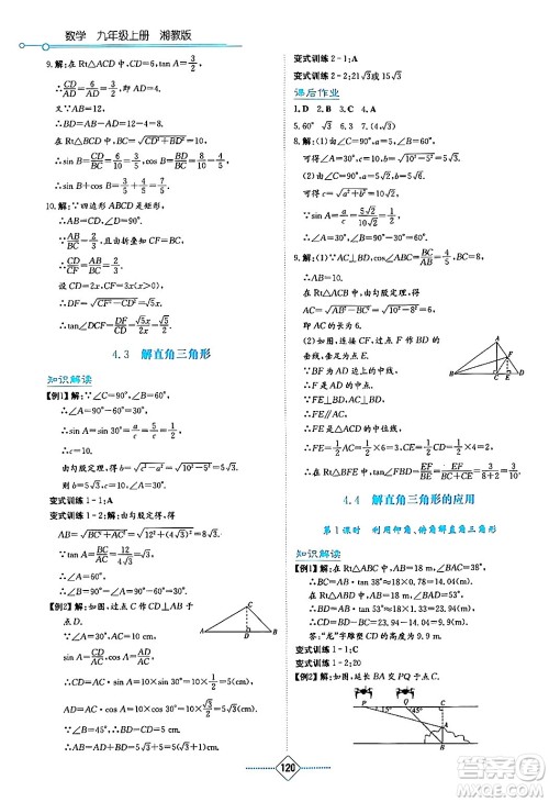 湖南教育出版社2024年秋学法大视野九年级数学上册湘教版答案