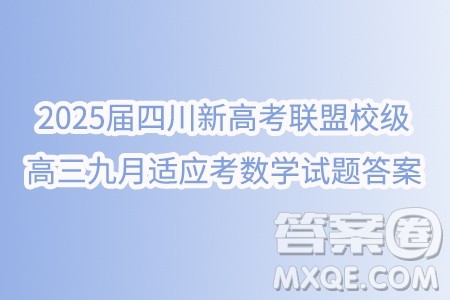 2025届四川新高考联盟校级高三九月适应考数学试题答案